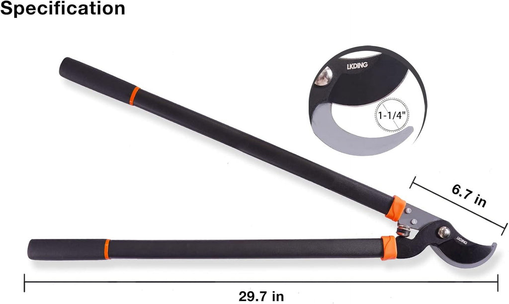 30'' Bypass Loppers Pruners Heavy Duty Garden Shear Tree Trimmer Branch Cutter Shrub Care Tool