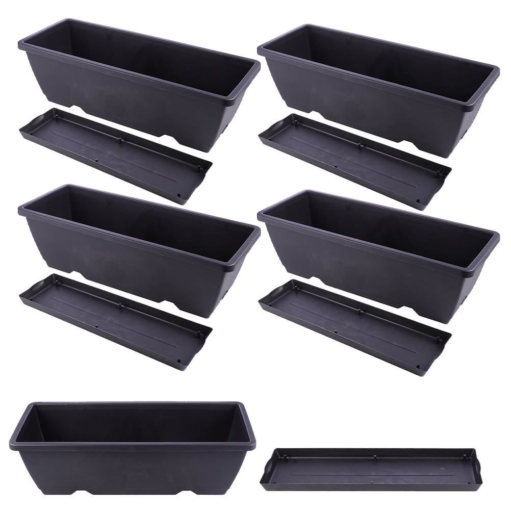 5 Sets Tree Planter Pot Supports Kitchen Planters 26X19CM Black