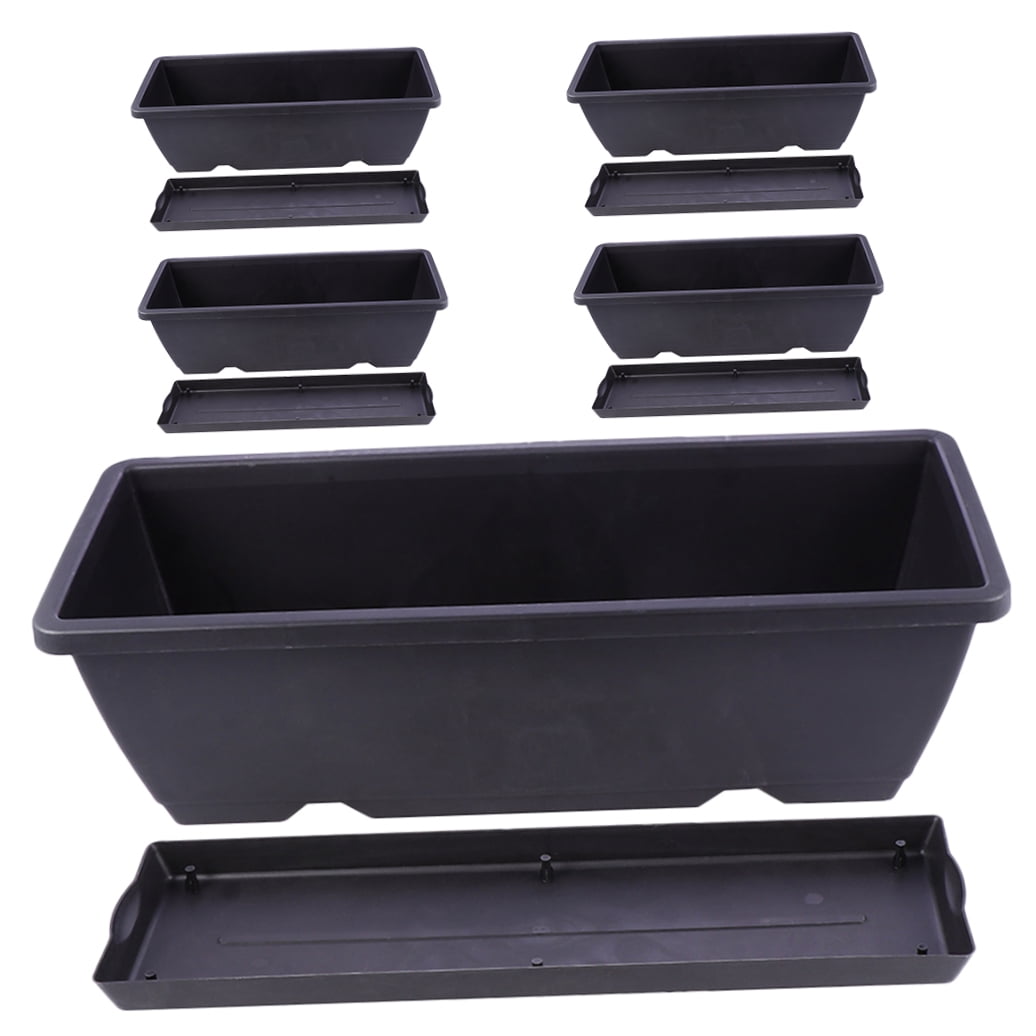 5 Sets Tree Planter Pot Supports Kitchen Planters 26X19CM Black