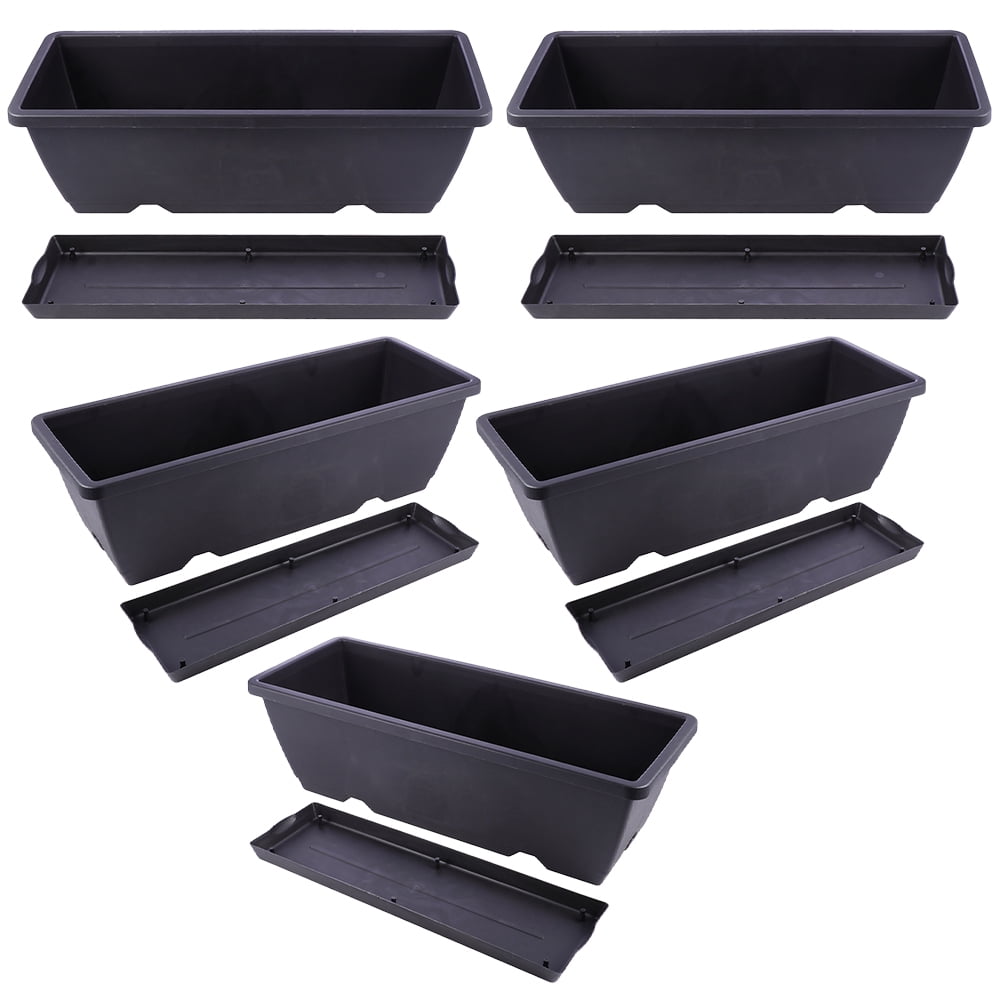 5 Sets Tree Planter Pot Supports Kitchen Planters 26X19CM Black
