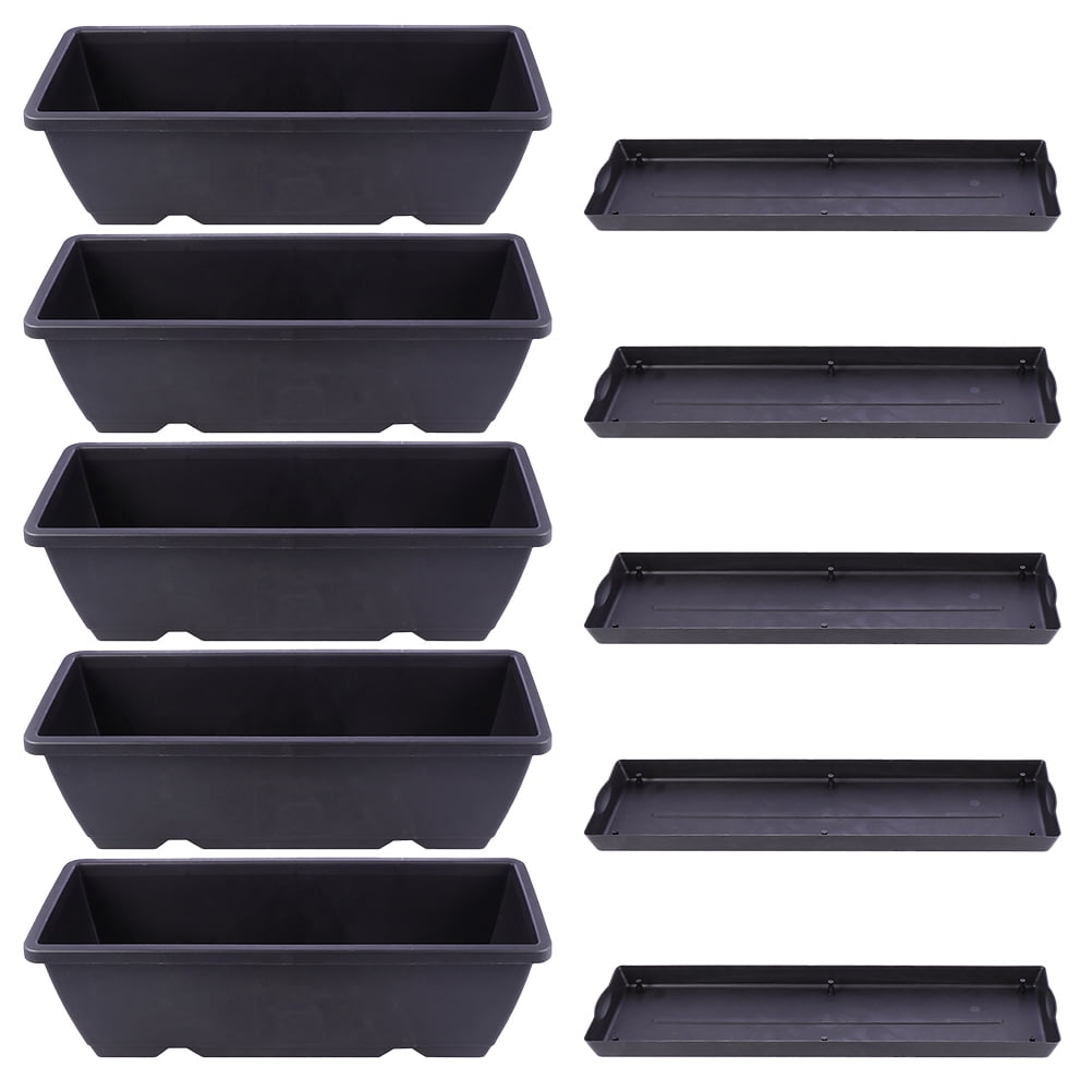 5 Sets Tree Planter Pot Supports Kitchen Planters 26X19CM Black