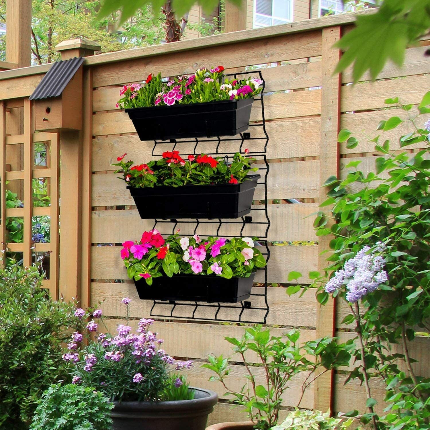 Cerbior Vertical Planter Outdoor Garden Wall Elevated Raised Bed Flower Herbs