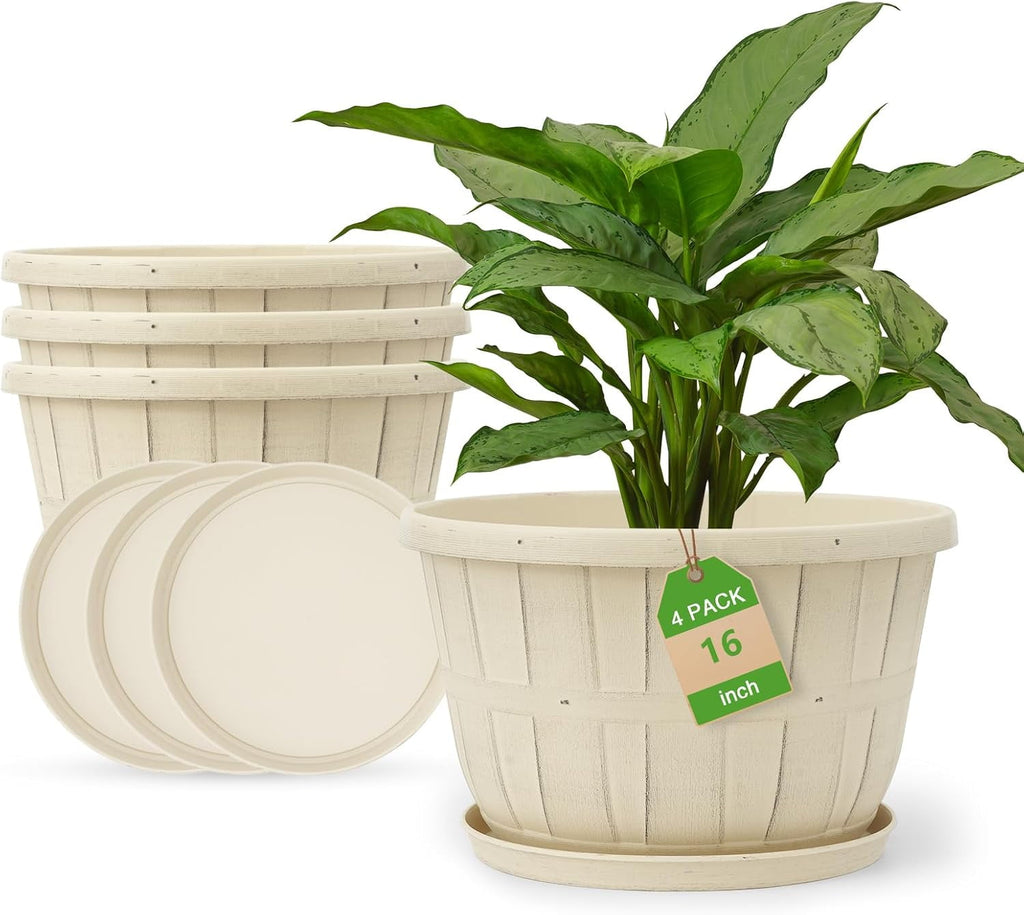 Whiskey Barrel Garden Planters 16 inch Black