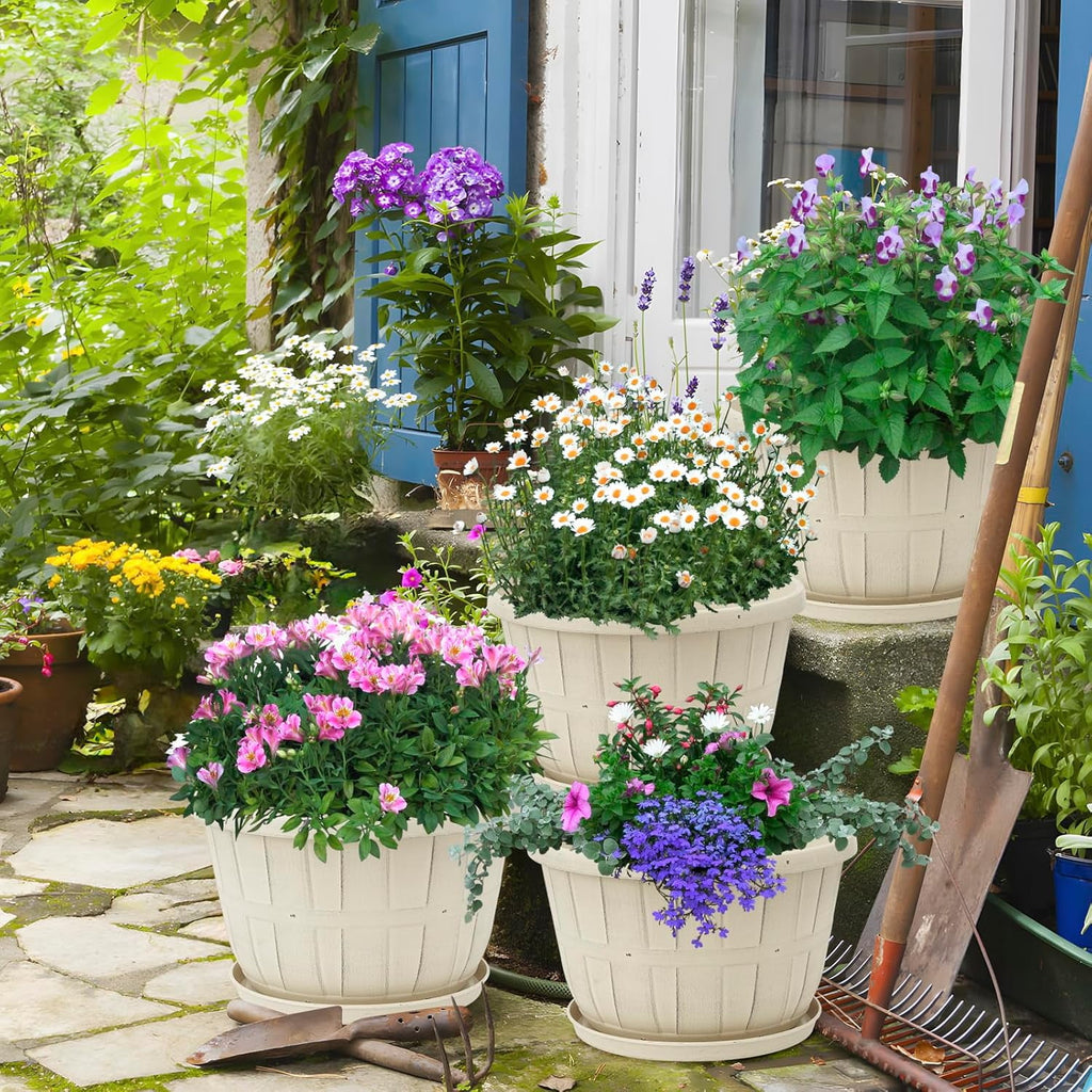 Whiskey Barrel Garden Planters 16 inch Black