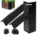 12 Pcs Raised Garden Bed Corner Brackets for 12''-24'' Flower Vegetable Furniture Planter Wood Garden Bed Box, 11 x 3 x 3 Black Metal Corner Brackets Decorative with Screws$$Garden &amp; Patio