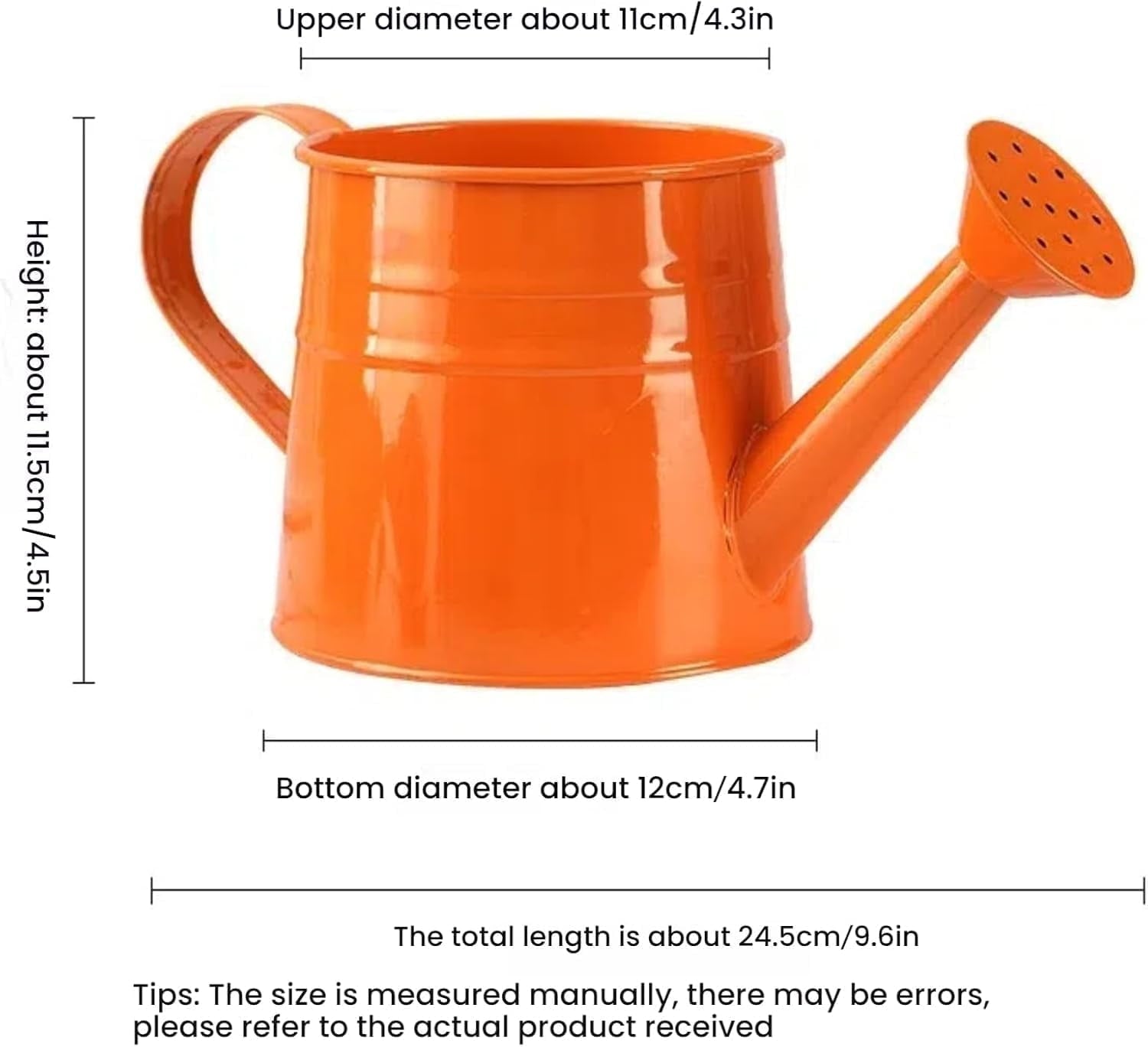 Watering Can Outdoor, 0.25 Gallon Metal Small Capacity Watering Can Indoor Plants with Sprinkler Head,Decorative Lightweight Durable Watering Cans for Garden Lawn Bonsai Greenhouse
