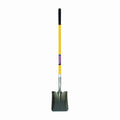 14 ga Square Point Shovel, Steel Blade, 47-1/2 in L Yellow Fiberglass Handle