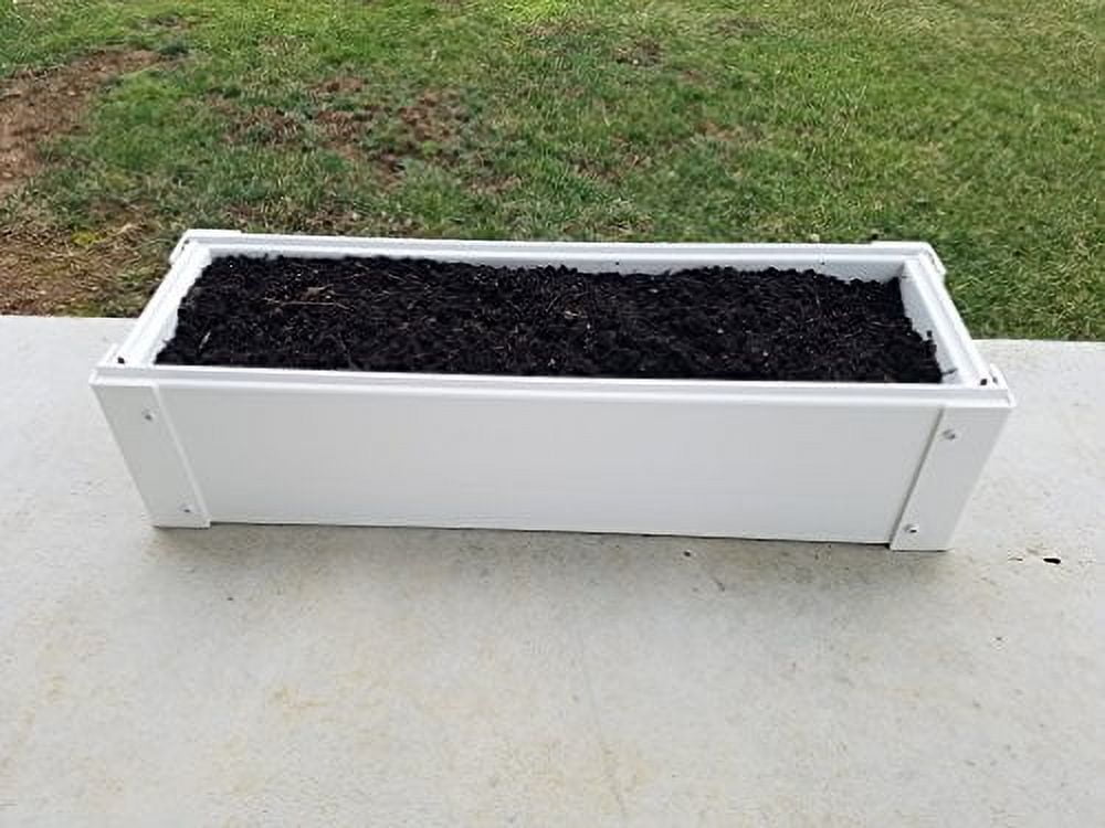 Mini 8.5-inch x 25.5-inch x 6-inch Stack-able, White, Vinyl, Raised Garden Bed