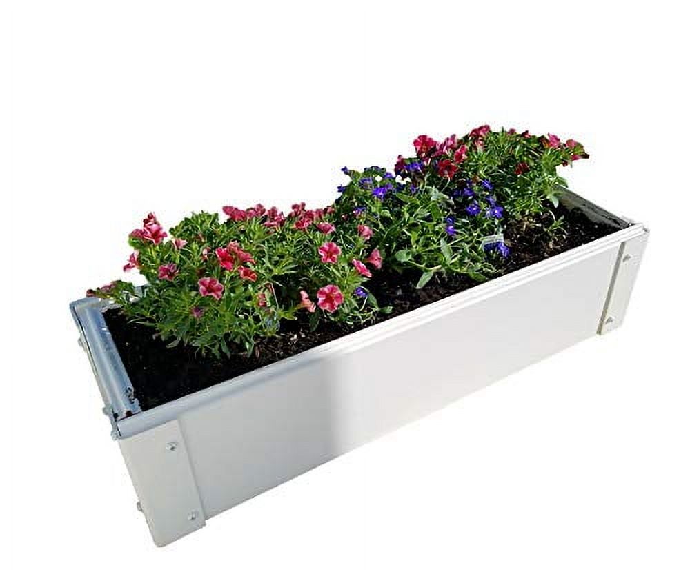Mini 8.5-inch x 25.5-inch x 6-inch Stack-able, White, Vinyl, Raised Garden Bed