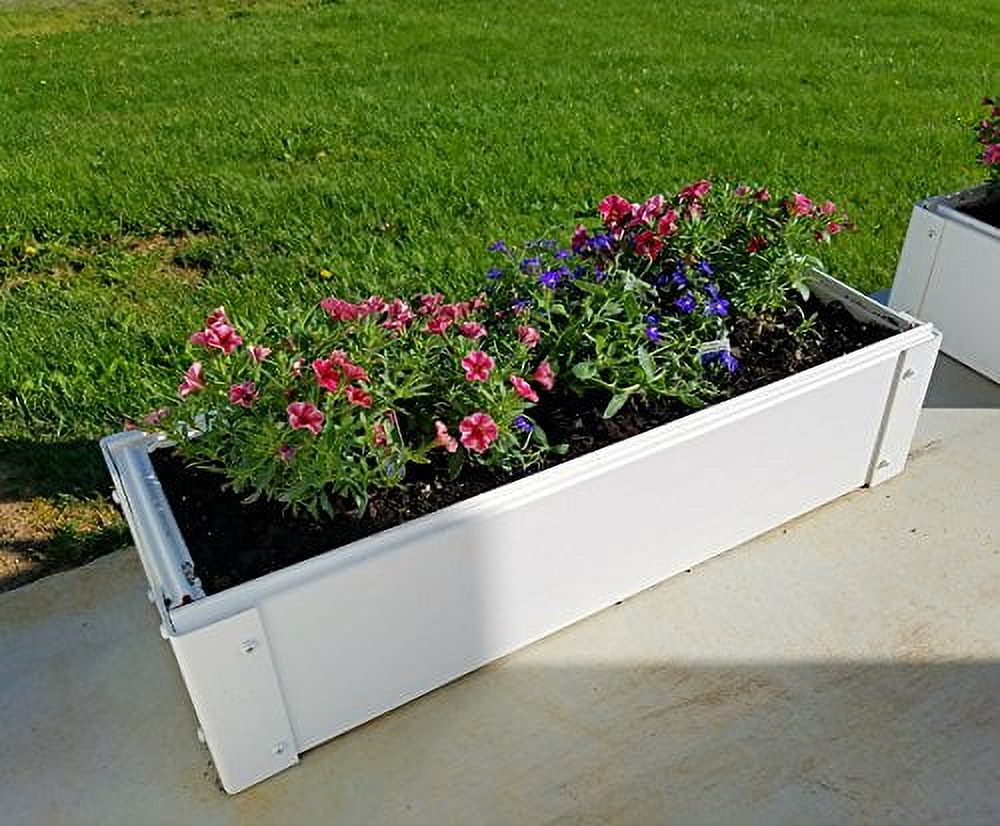 Mini 8.5-inch x 25.5-inch x 6-inch Stack-able, White, Vinyl, Raised Garden Bed