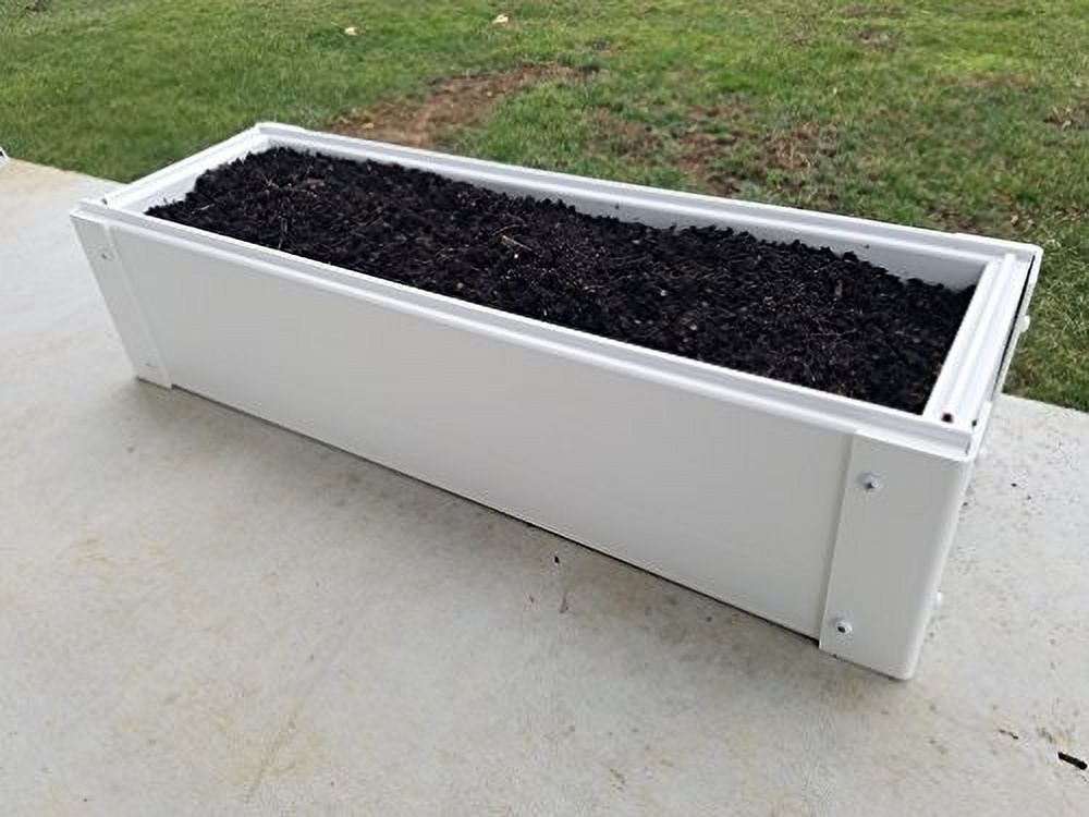 Mini 8.5-inch x 25.5-inch x 6-inch Stack-able, White, Vinyl, Raised Garden Bed