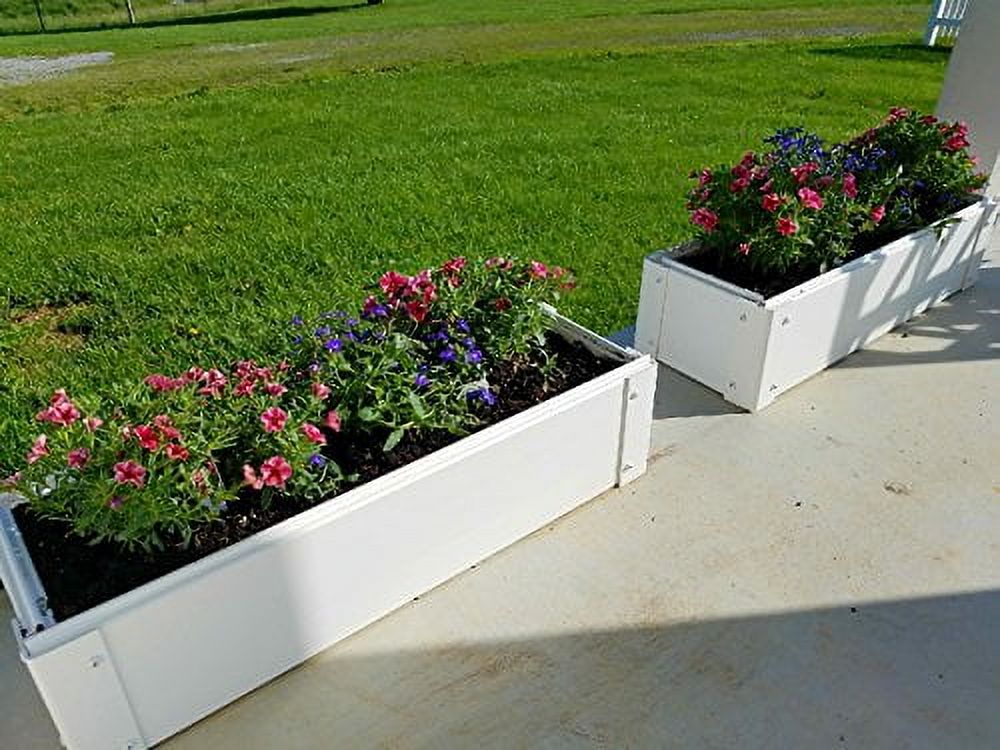 Mini 8.5-inch x 25.5-inch x 6-inch Stack-able, White, Vinyl, Raised Garden Bed