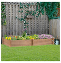 Raised Garden Bed 8x2ft Wood Planter Box - Elevated Outdoor Vegetable Flower Bed, Brown