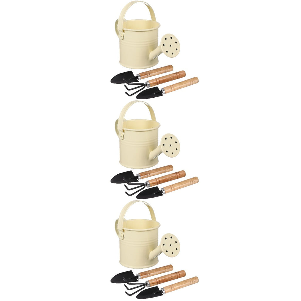 3 Sets  Watering Can Small Watering Bucket Metal Watering Tin Iron Watering Pot with Gardening Tools