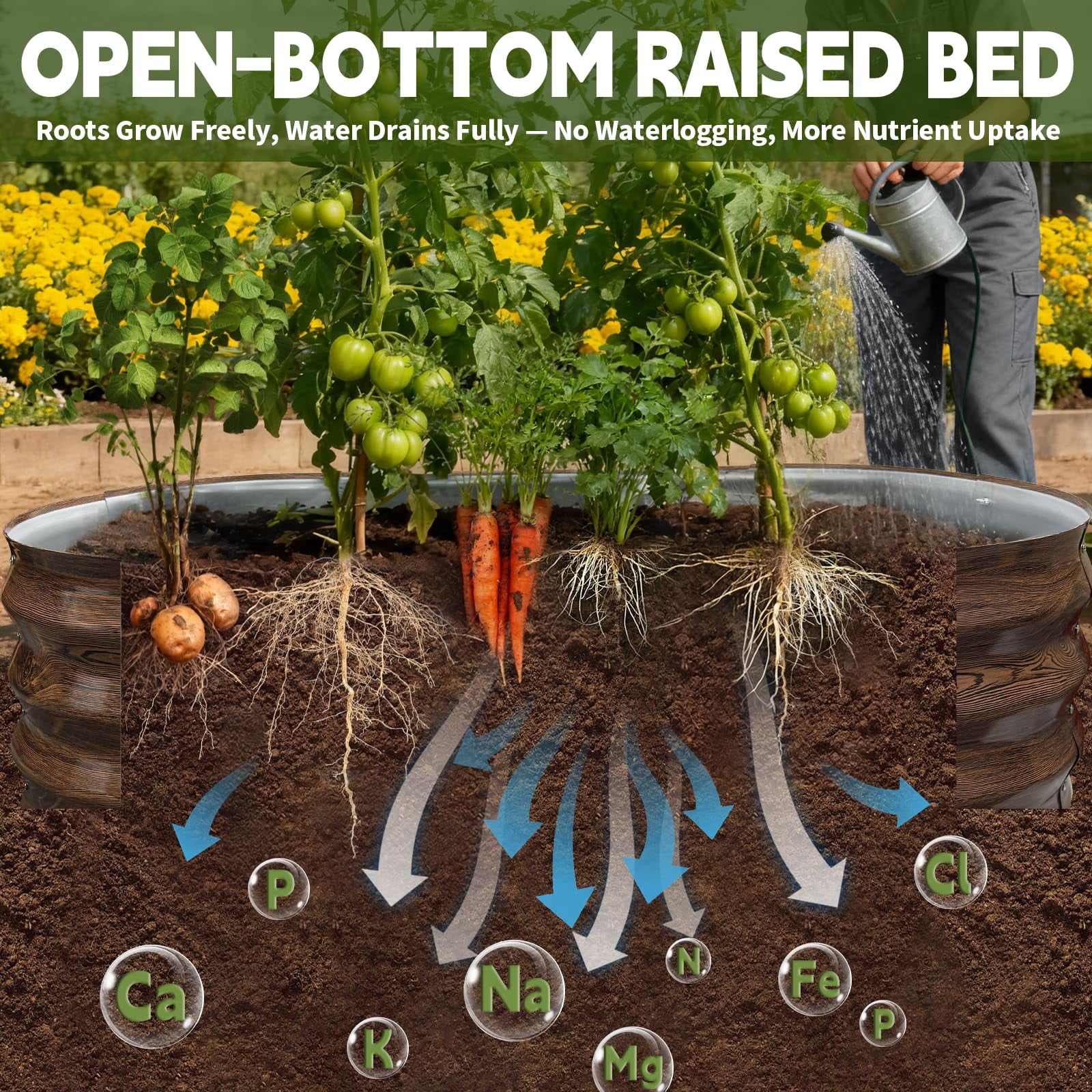 Galvanized Raised Garden Bed Outdoor, Large 4x2x1ft Metal Planter Box for Vegetables, Fruits, Flowers, Easy Assembly with Wing Nuts, Durable and Rust-Resistant Silver Raised Planter