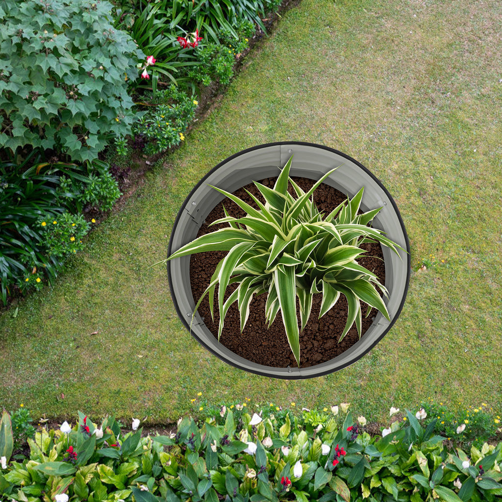 2 Pack Round Metal Garden Planter Raised Flowers Bed Sheet Raised Planter Box for Outdoor Vegetables Fruits Planting