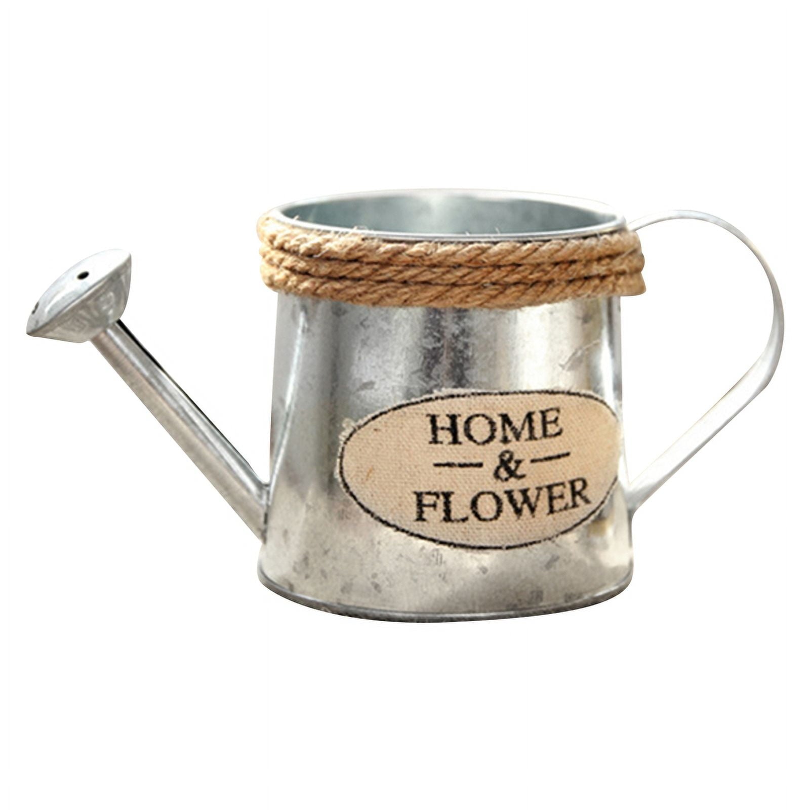 Vintage Metal Flower Vase Iron Watering Can Shaped Farmhouse Decor with Handle Home Decoration 3.3" High
