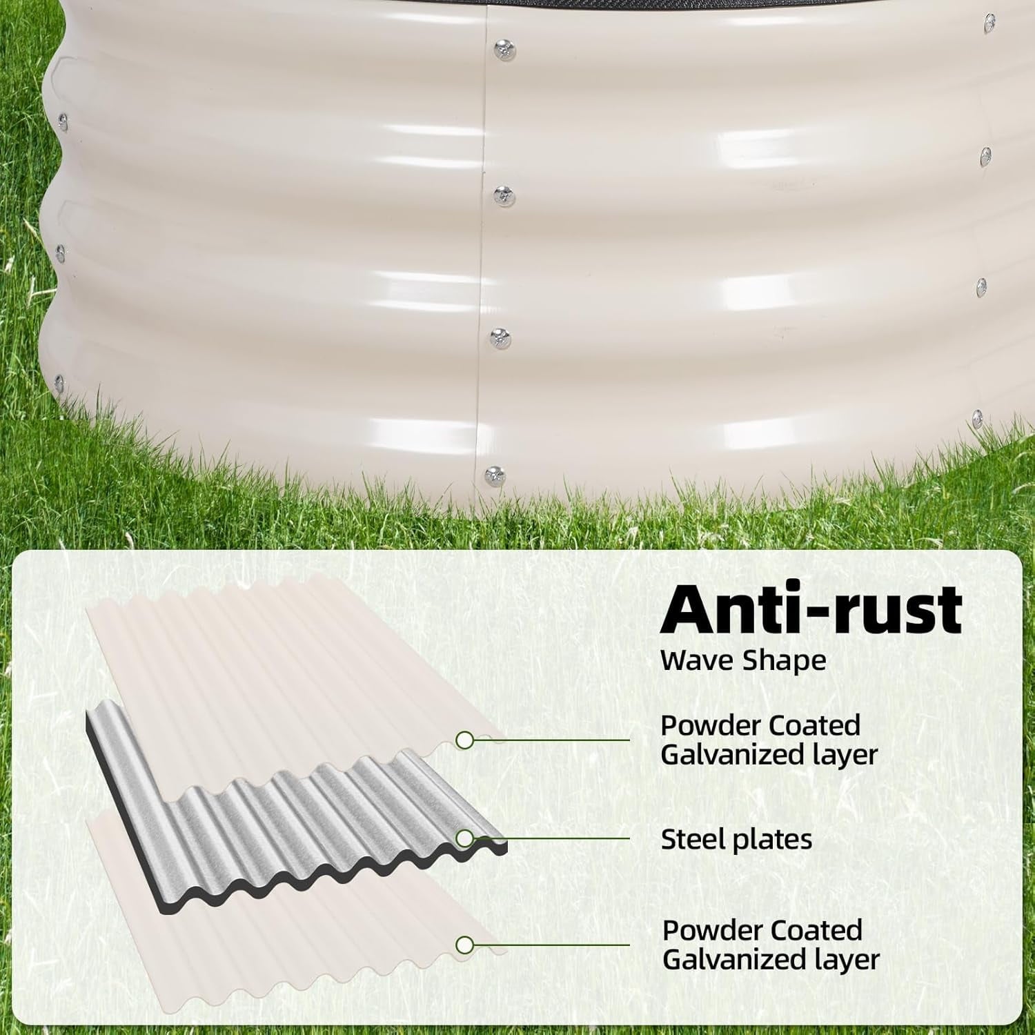 alvanized  Raised arden Bed Kit - 4x2x1FT Outdoor Planter Box with Safety Edin and loves for Veetables, Fruits, (Oliver reen, 1 count)