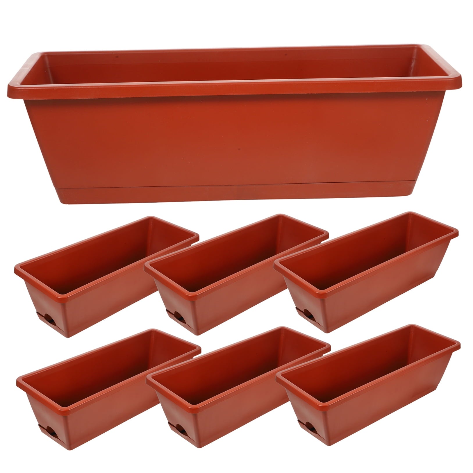 7 Pcs Flowerpot Garden Planter Plants Succulent Planters Red