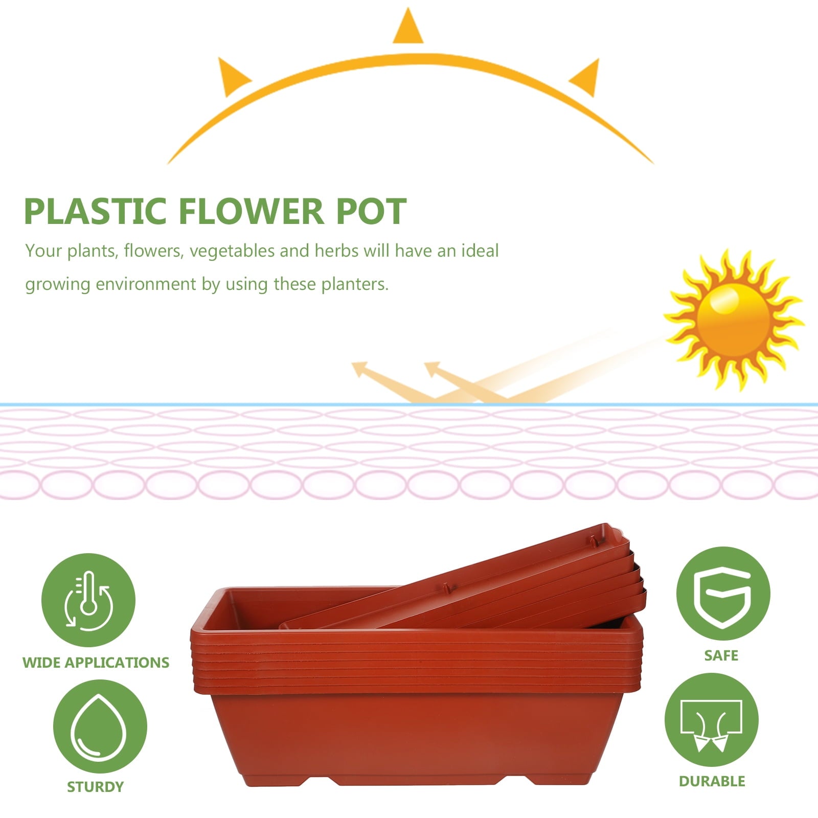 7 Pcs Flowerpot Garden Planter Plants Succulent Planters Red