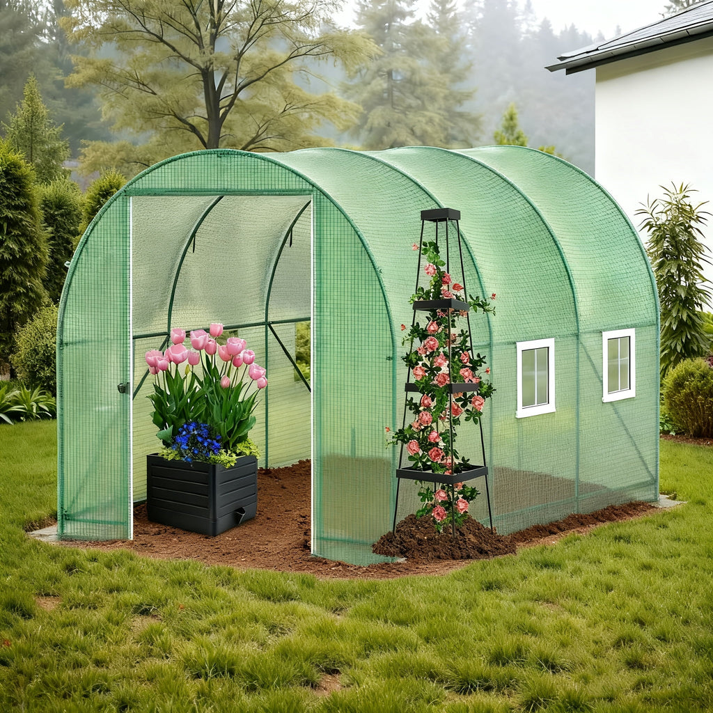 1/2-Pack 57-Inch Self-Watering Tomato Trellis Planter Box - Indoor Outdoor Garden