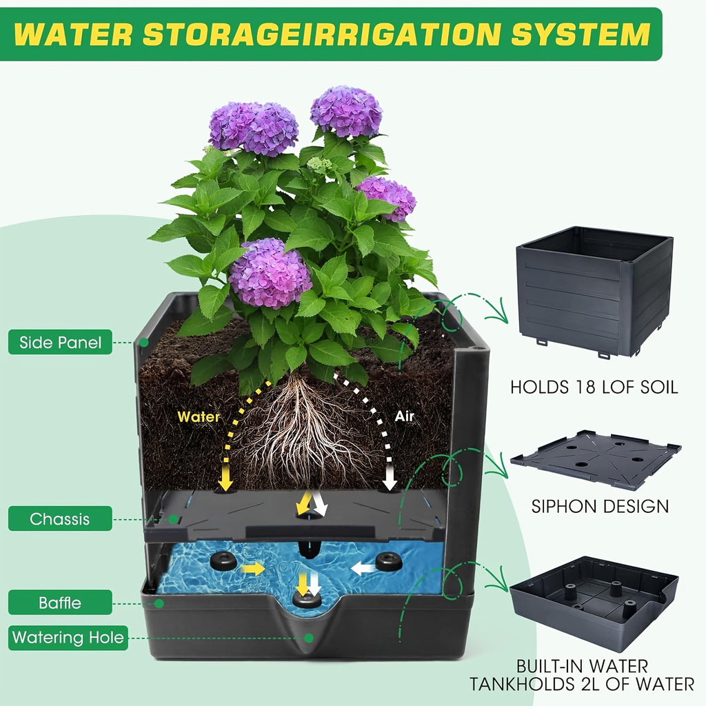 1/2-Pack 57-Inch Self-Watering Tomato Trellis Planter Box - Indoor Outdoor Garden