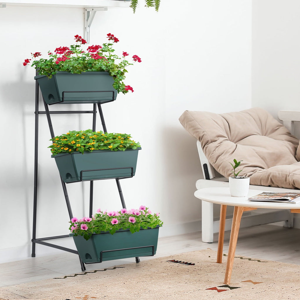 3-Tier Raised Garden Bed, Vertical Garden Planters for Indoor/Outdoor Vegetables, Flowers