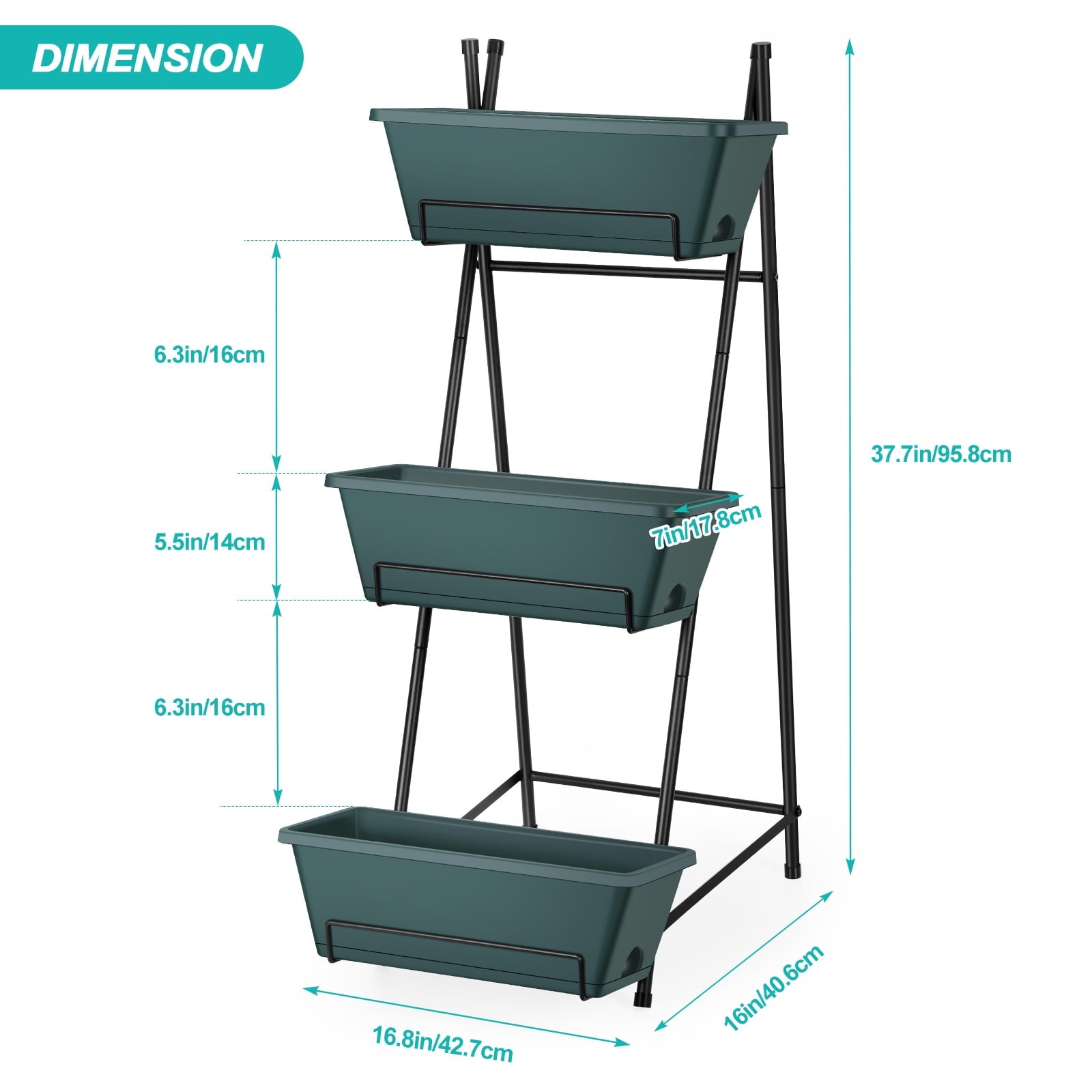 3-Tier Raised Garden Bed, Vertical Garden Planters for Indoor/Outdoor Vegetables, Flowers