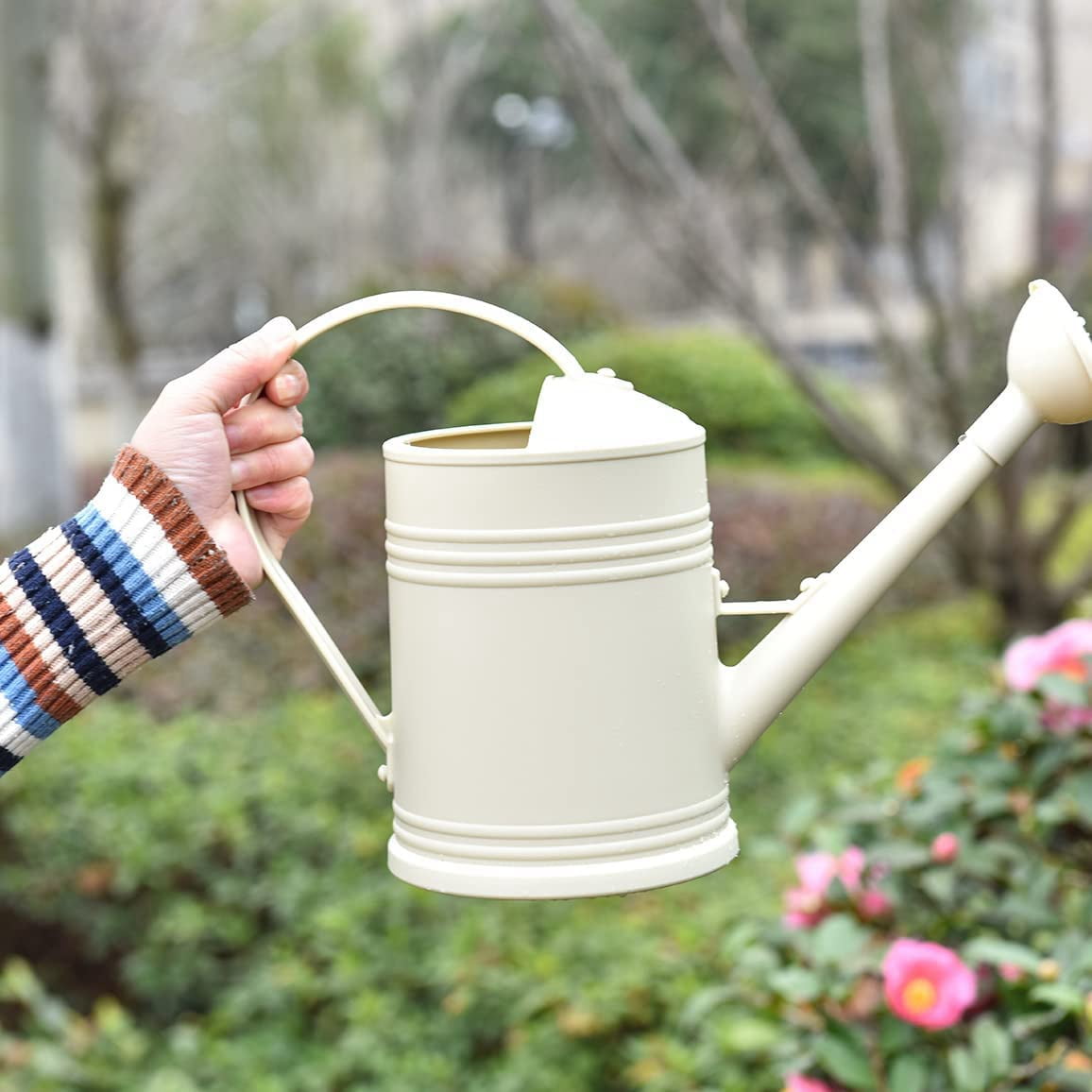 Watering Can for Indoor Plants, Flower Watering Can Outdoor for House Plants Garden Flower, Indoor Long Spout,Beige