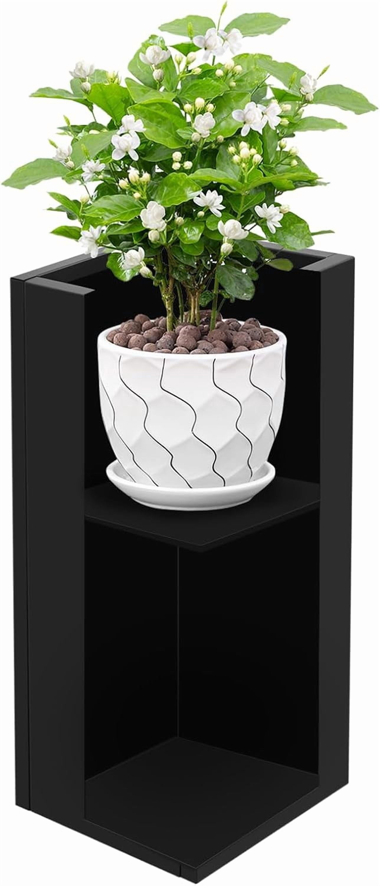 Large Black Square Planter, Cube Metal Planters Pot with Drainage Seams for Indoor and Outdoor, Heavy Duty Steel Flower Pots for Patio, Deck, Yard, Garden