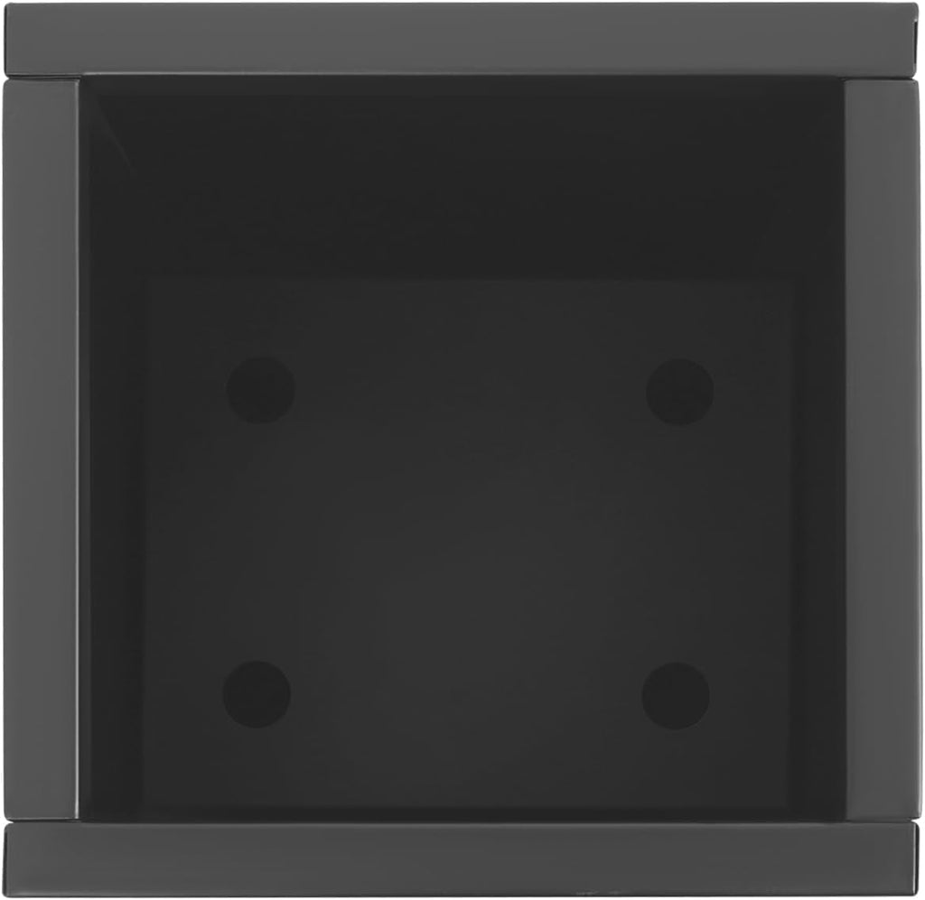 Large Black Square Planter, Cube Metal Planters Pot with Drainage Seams for Indoor and Outdoor, Heavy Duty Steel Flower Pots for Patio, Deck, Yard, Garden