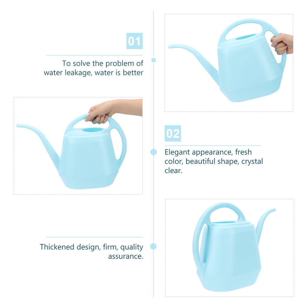 Long Spout Watering Can Pail for Outdoor Spray Bottle Plant Pitcher Sky-blue