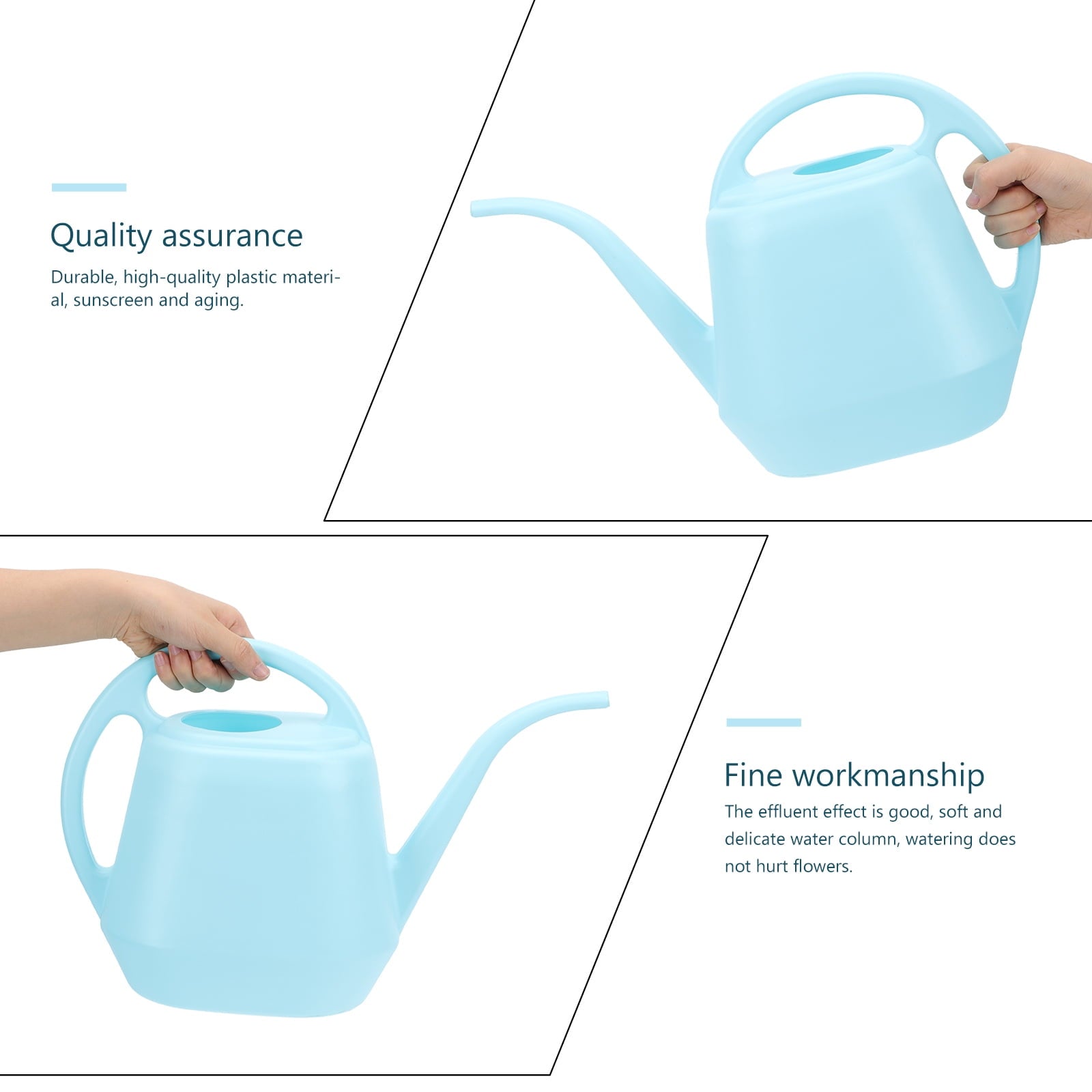 Long Spout Watering Can Pail for Outdoor Spray Bottle Plant Pitcher Sky-blue