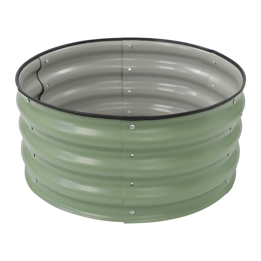 Round Metal Planter, Raised Garden Bed, Raised Planter Box for Planting for Growing Vegetables, Fruits, Flowers, Herbs, and Other Plants (23.62*11.02in)