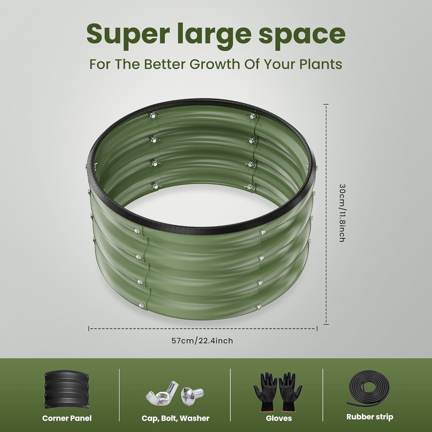 Round Galvanized Raised Garden Bed kit, Blue Outdoor Garden Raised Planter Box, Round Large Metal Raised Garden Beds for Vegetable 2 * 2 * 1ft 1 Pack