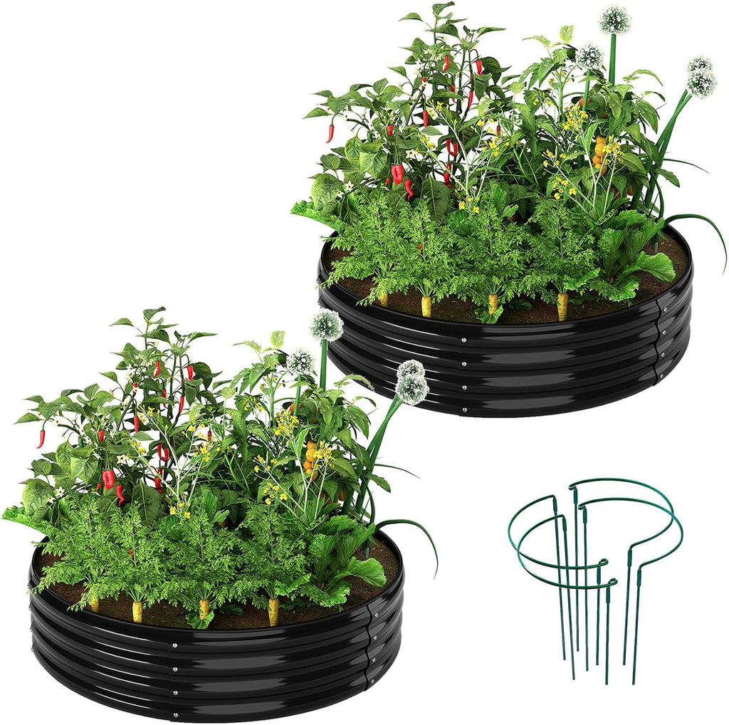 Galvanized Metal Raised Garden Bed Kit for Gardening Outdoor Planter Grow Garden Box Raised Flower Bed Galvanized Planter Outdoor Brown 1PC
