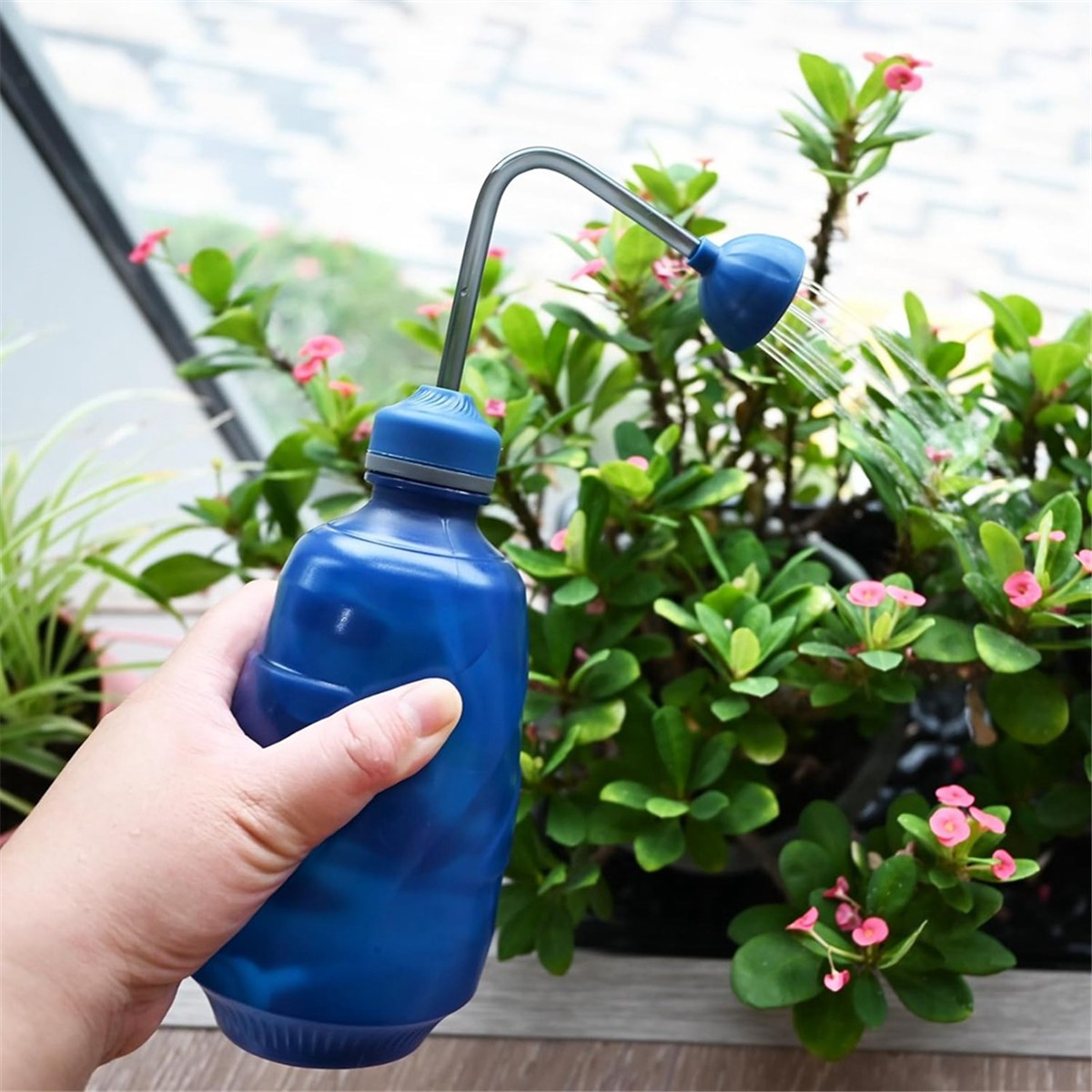 Watering Can for Seedlings, Small Watering Can for House Plant Garden Flower 0.45L Blue