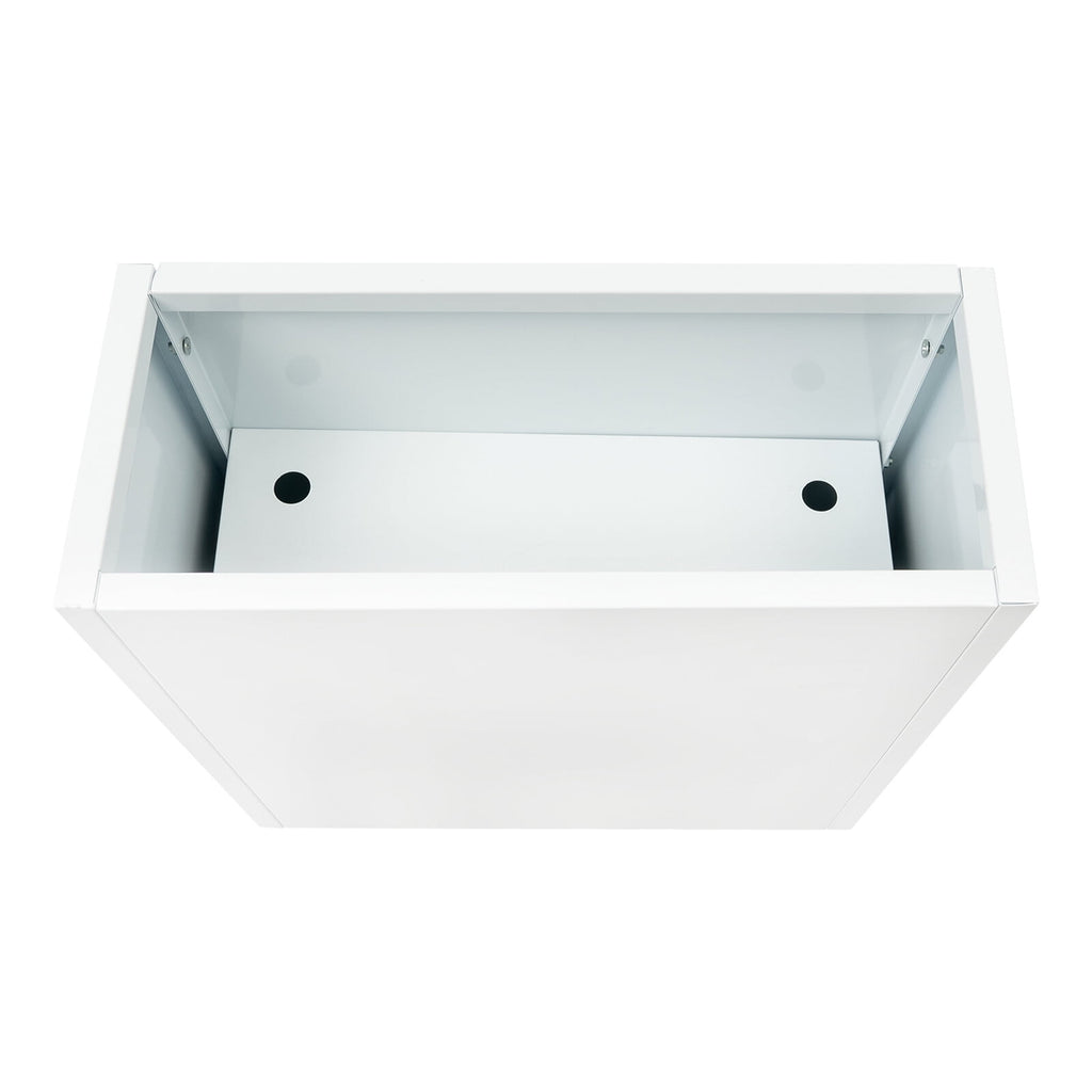 Tall Metal Planter Box for Outdoor/Indoor Use, 24*10*24 Inches Large Rectangular Flowerpot With Practical Tool, Free Standing for Office and Gardens (White)