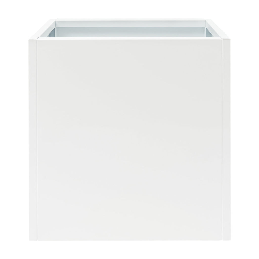 Tall Metal Planter Box for Outdoor/Indoor Use, 24*10*24 Inches Large Rectangular Flowerpot With Practical Tool, Free Standing for Office and Gardens (White)