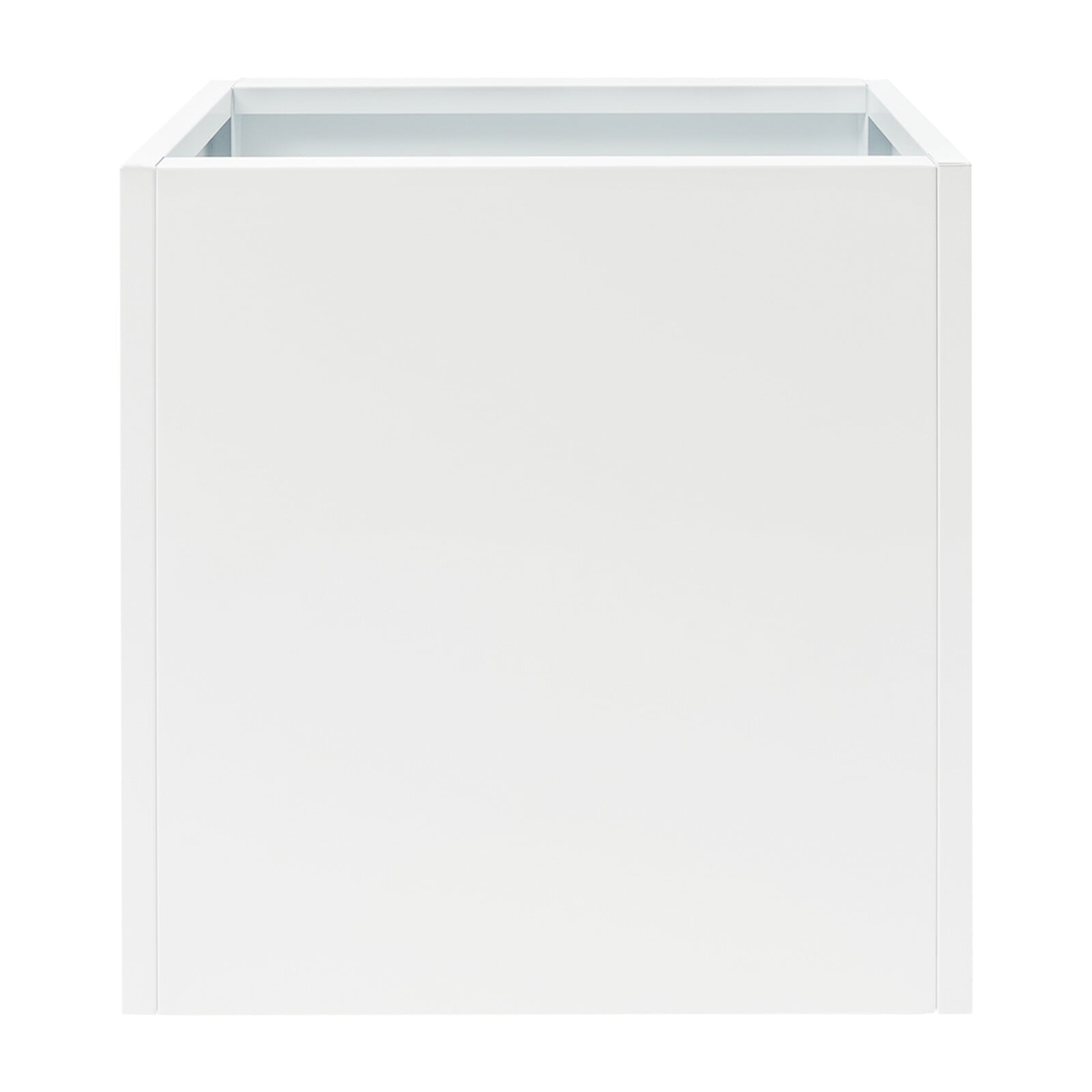 Tall Metal Planter Box for Outdoor/Indoor Use, 24*10*24 Inches Large Rectangular Flowerpot With Practical Tool, Free Standing for Office and Gardens (White)