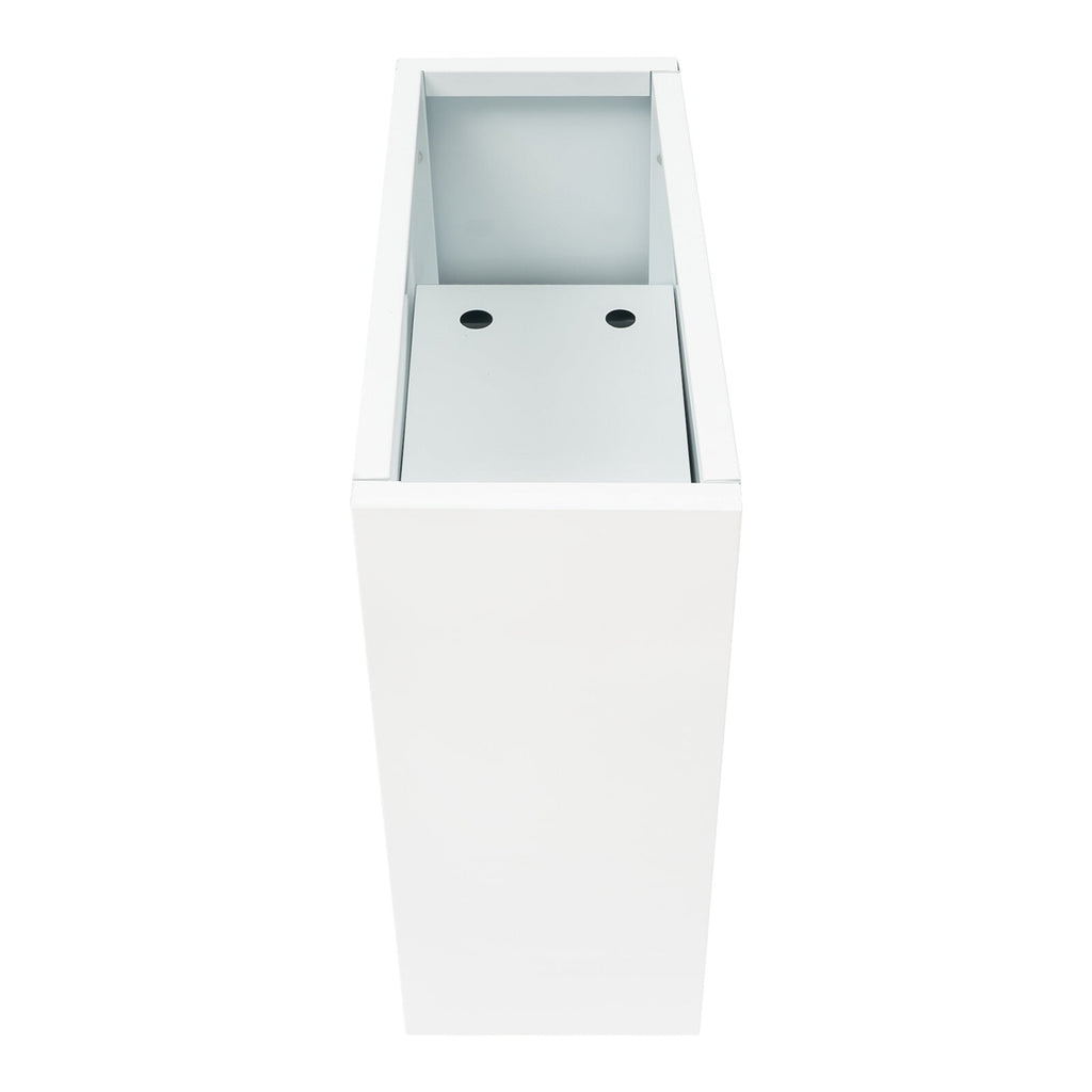 Tall Metal Planter Box for Outdoor/Indoor Use, 24*10*24 Inches Large Rectangular Flowerpot With Practical Tool, Free Standing for Office and Gardens (White)
