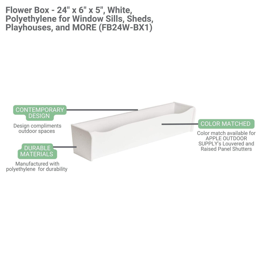 18” Paintable Flower Box – Weather-Resistant for Sheds and Playhouses