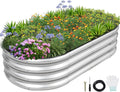 Galvanized Raised Garden Bed- Planter Garden Boxes Outdoor, Raised Beds for Gardening, 4x2x1ft  Garden Bed Kit for Vegetables Flower, Planter Raised Bed with Protective Tape &amp; Tools.