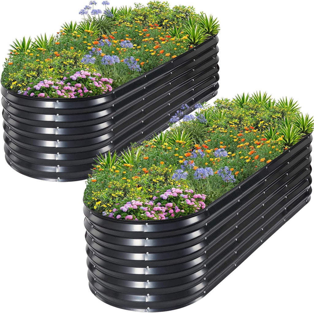 Galvanized Raised Garden Bed- Planter Garden Boxes Outdoor, Raised Beds for Gardening, 4x2x1ft  Garden Bed Kit for Vegetables Flower, Planter Raised Bed with Protective Tape &amp; Tools.