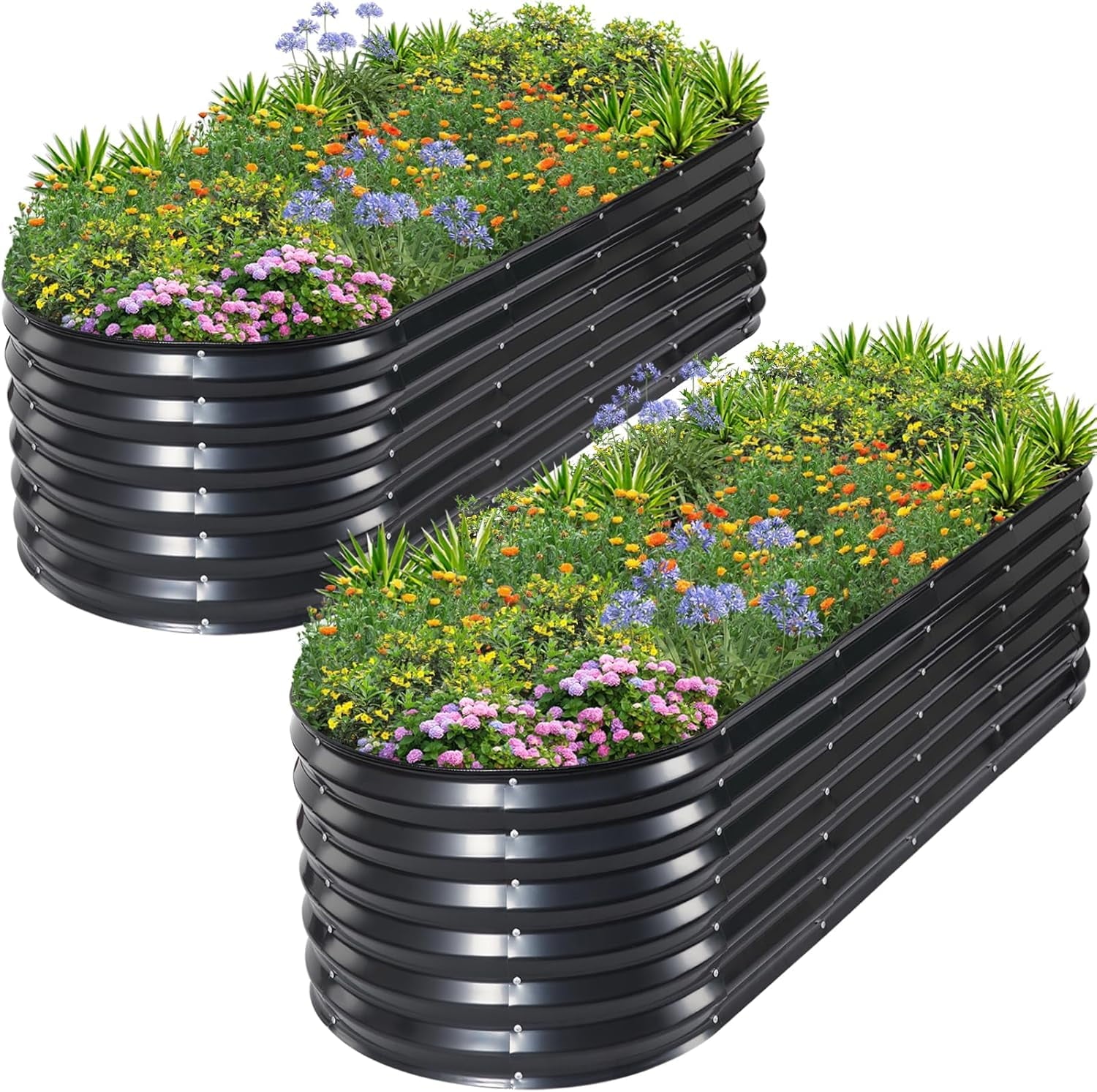 Galvanized Raised Garden Bed- Planter Garden Boxes Outdoor, Raised Beds for Gardening, 4x2x1ft  Garden Bed Kit for Vegetables Flower, Planter Raised Bed with Protective Tape &amp; Tools.