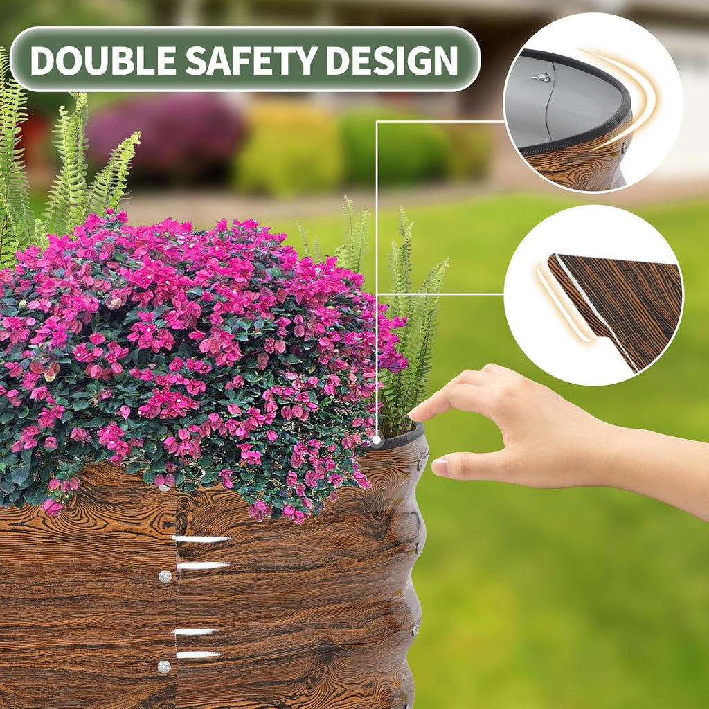 Galvanized Raised Garden Bed- Planter Garden Boxes Outdoor, Raised Beds for Gardening, 4x2x1ft  Garden Bed Kit for Vegetables Flower, Planter Raised Bed with Protective Tape &amp; Tools.