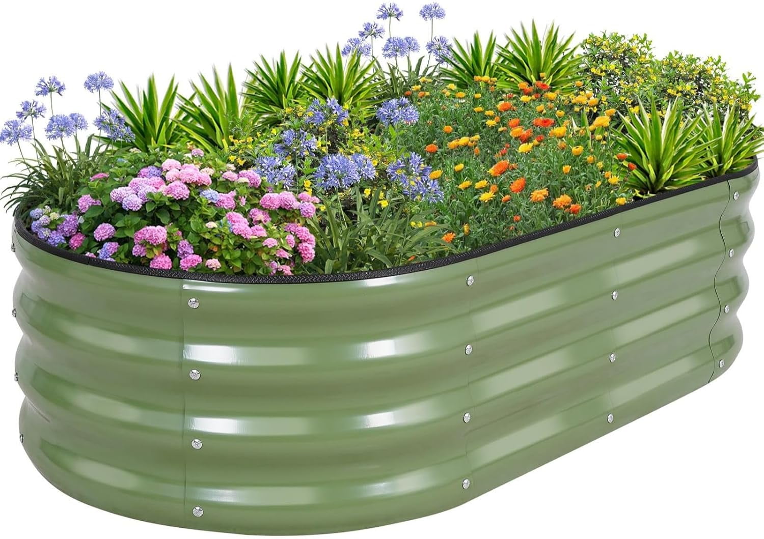 Galvanized Raised Garden Bed- Planter Garden Boxes Outdoor, Raised Beds for Gardening, 4x2x1ft  Garden Bed Kit for Vegetables Flower, Planter Raised Bed with Protective Tape &amp; Tools.