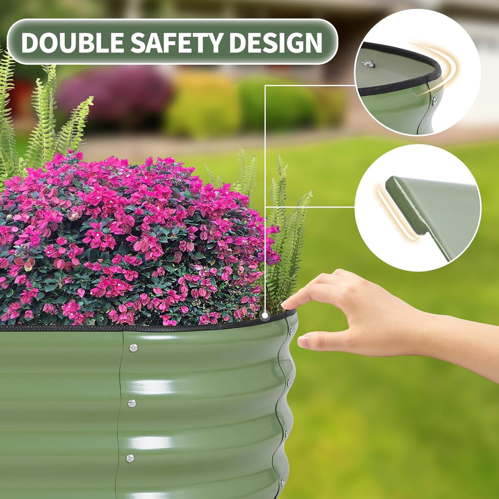 Galvanized Raised Garden Bed- Planter Garden Boxes Outdoor, Raised Beds for Gardening, 4x2x1ft  Garden Bed Kit for Vegetables Flower, Planter Raised Bed with Protective Tape &amp; Tools.