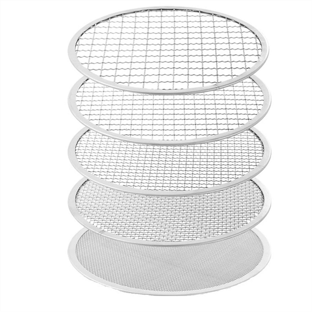 Soil Sifter Stainless Steel Riddle Sieve Set for Gardening with 5 Sizes 8in Diamet Stainless steel6397