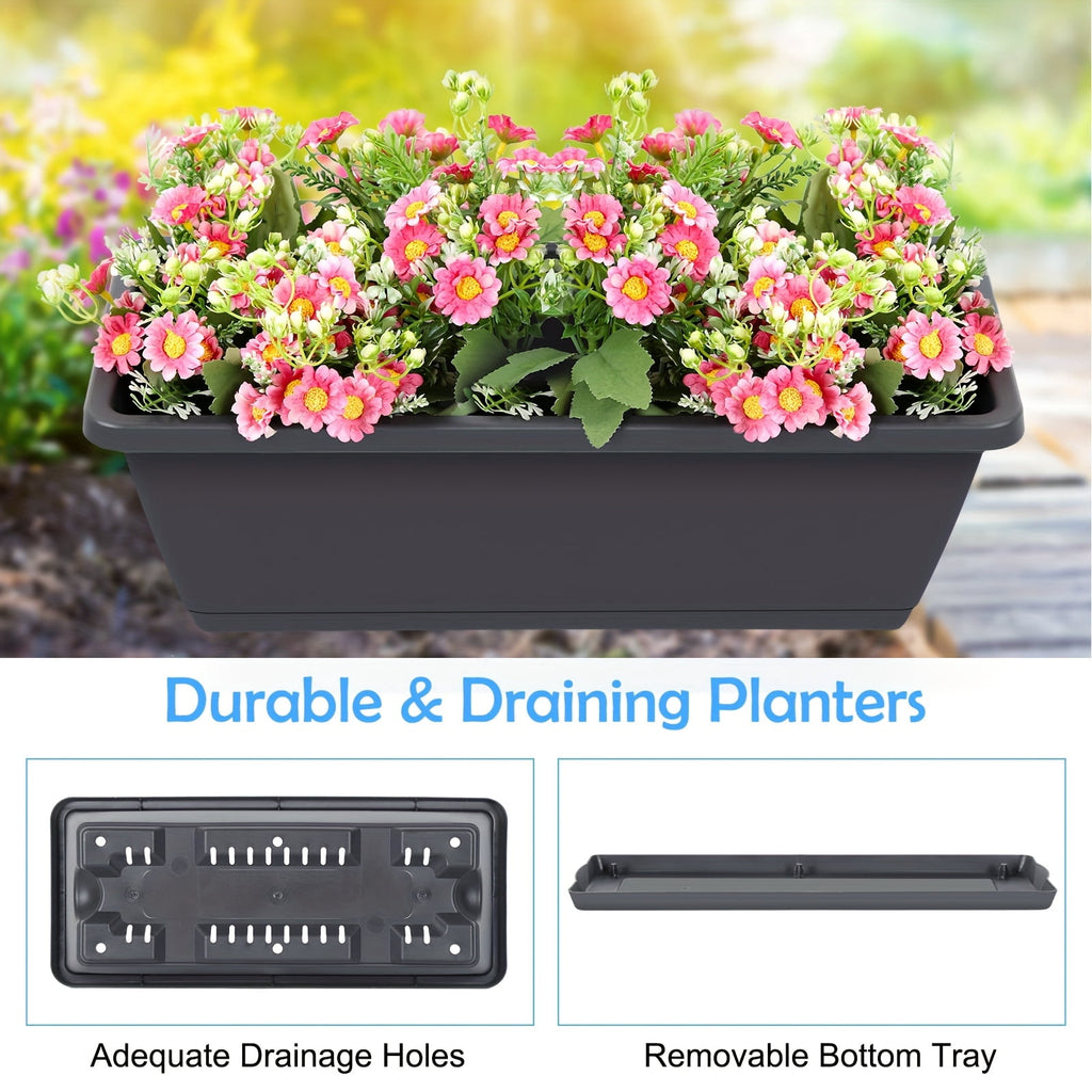 3/4/5-Tier Tall Raised Garden Planter Bed with Legs &amp; Drainage Holes, Vertical Garden Bed with 4 Plastic Cultivation Boxes for Indoor &amp; Outdoor Use